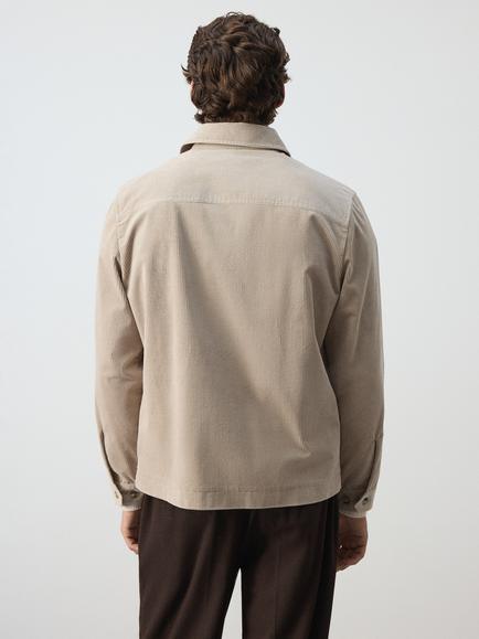 Mango Corduroy Relaxed Fit Shacket - view 2, Stone