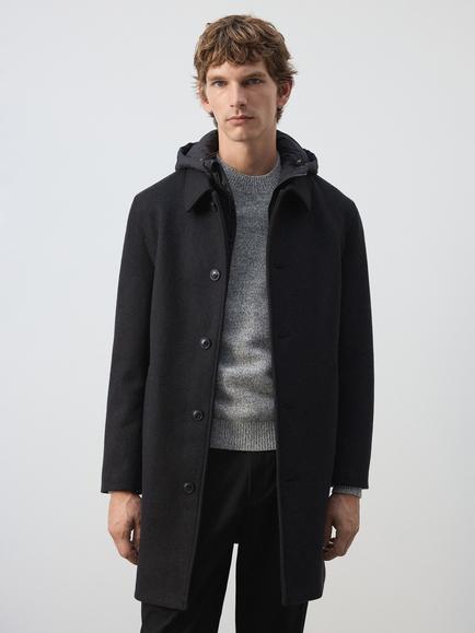 Mango Longline Wool Blend Coat, Coffee, Coffee