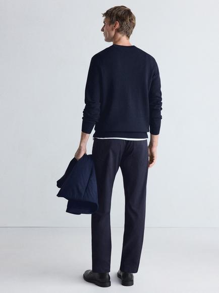 Mango Crew Neck Jumper - view 2, Navy