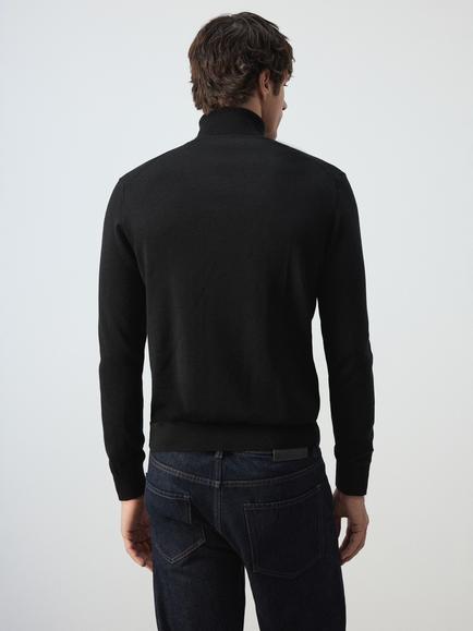 Mango Wool Roll Neck Jumper - view 2, Black