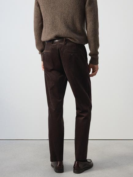 Mango Cotton Pleated Trousers - view 2, Chocolate