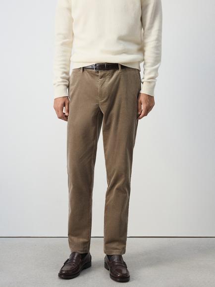 Mango Slim Fit Trousers, Tobacco
