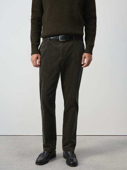 Mango Slim Fit Trousers, Bottle Green
