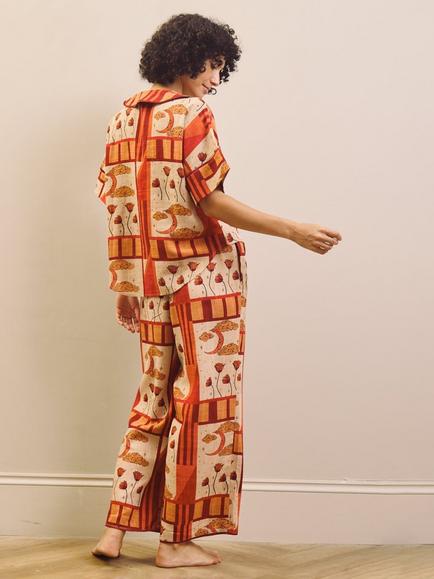 Their Nibs Patchwork Sky Flower Oversized Pyjama Set, Multi - view 2, Multi