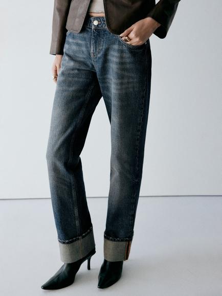 Mango Straight Leg Jeans, Dark Blue, Dark Blue