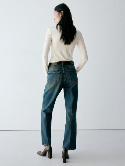 Mango High-Neck Slim-Fit Long Sleeve Top - view 2, Off White