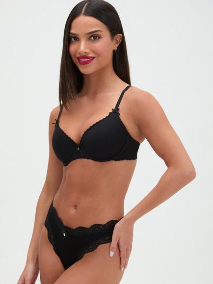 Boux Avenue Lydia Plunge T-Shirt Bra, Black
