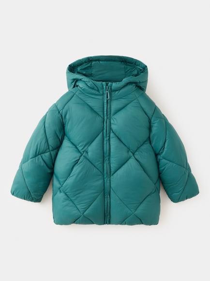 Mango Kids' Hooded Quilted Puffer Coat, Moss, Moss