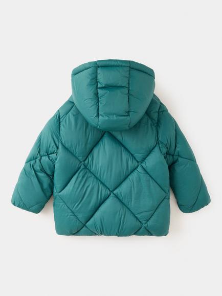 Mango Kids' Hooded Quilted Puffer Coat, Moss - view 2, Moss