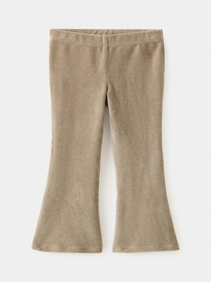 Mango Kids' Textured Flare Trousers, Taupe, Taupe