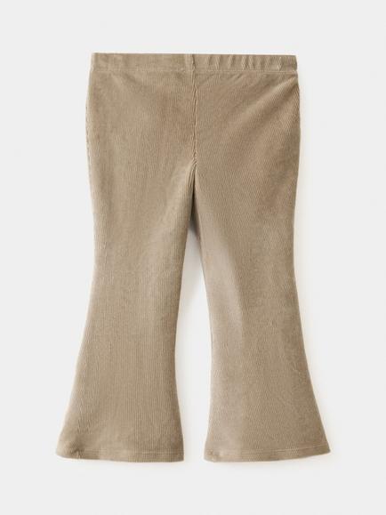 Mango Kids' Textured Flare Trousers, Taupe - view 2, Taupe