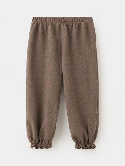 Mango Kids' Textured Cotton Trousers, Brown, Brown