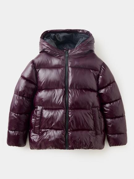 Mango Kids' Hooded Puffer Jacket, Bordeaux, Bordeaux