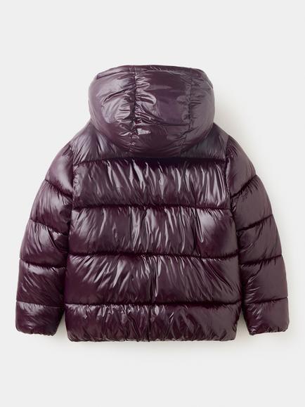 Mango Kids' Hooded Puffer Jacket, Bordeaux - view 2, Bordeaux