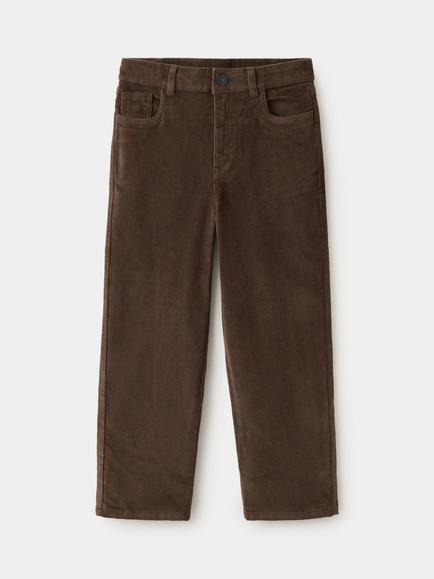 Mango Kids' Straight Corduroy Trousers, Brown, Brown