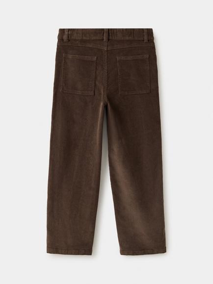 Mango Kids' Straight Corduroy Trousers, Brown - view 2, Brown
