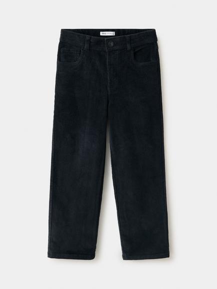 Mango Kids' Straight Corduroy Trousers, Anthracite, Anthracite