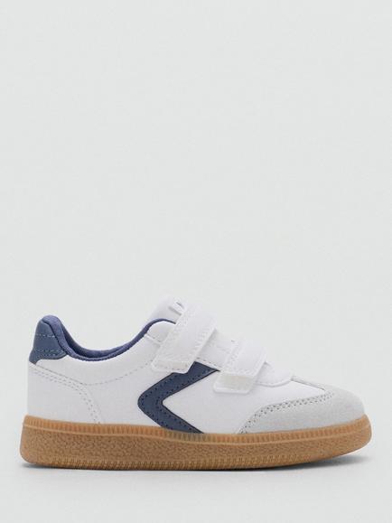 Mango Kids' Low Double Strap Trainers, White, White