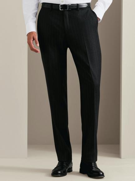 Charles Tyrwhitt Flannel Slim Fit Wide Stripe Suit Jacket, Charcoal Grey, Charcoal Grey
