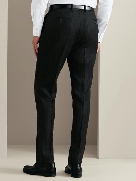 Charles Tyrwhitt Flannel Slim Fit Wide Stripe Suit Jacket, Charcoal Grey - view 2, Charcoal Grey