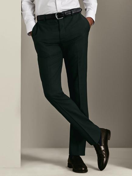 Charles Tyrwhitt Slim Fit Ultimate Performance Suit Trousers, Forest Green - view 2, Forest Green