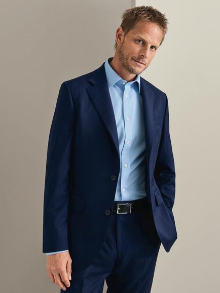 Charles Tyrwhitt Slim Fit Herringbone Performance Suit Jacket, Royal Blue, Royal Blue