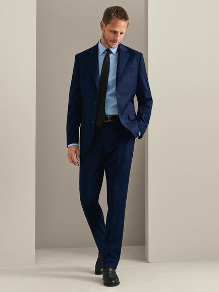 Charles Tyrwhitt Slim Fit Herringbone Performance Suit Jacket, Royal Blue - view 2, Royal Blue