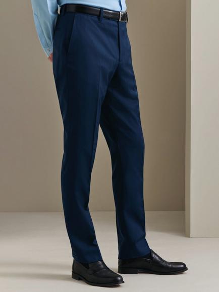 Charles Tyrwhitt Slim Fit Herringbone Performance Suit Trousers, Royal Blue, Royal Blue