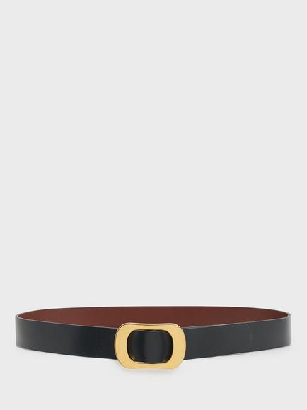 Gerard Darel Duo Leather Belt, Brown/Black, Brown/Black