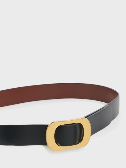 Gerard Darel Duo Leather Belt, Brown/Black - view 2, Brown/Black