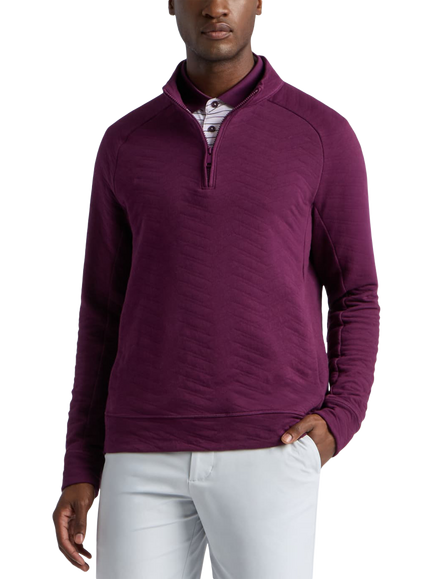G/FORE Dunes Cotton Quilted 1/4 Zip Pullover, Dark Plum