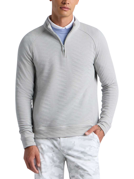 G/FORE Dunes Cotton Quilted 1/4 Zip Pullover, Nimbus Melange