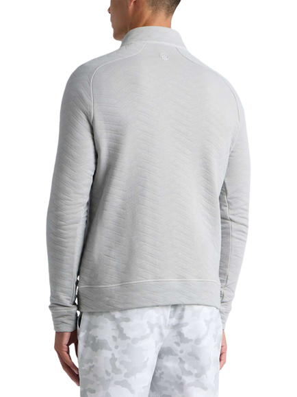 G/FORE Dunes Cotton Quilted 1/4 Zip Pullover - view 2, Nimbus Melange