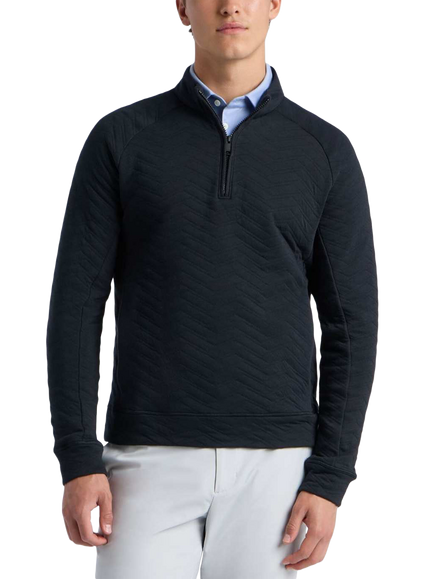 G/FORE Dunes Cotton Quilted 1/4 Zip Pullover, Onyx