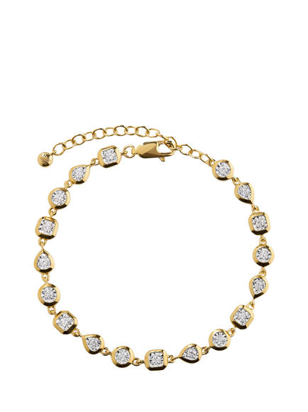 Monica Vinader Bezel Lab Diamond Tennis Bracelet, Gold, Gold