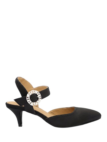 Jones Bootmaker Yuliana Satin Embellished Court Shoes, Black