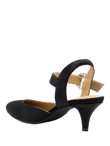 Jones Bootmaker Yuliana Satin Embellished Court Shoes - view 2, Black