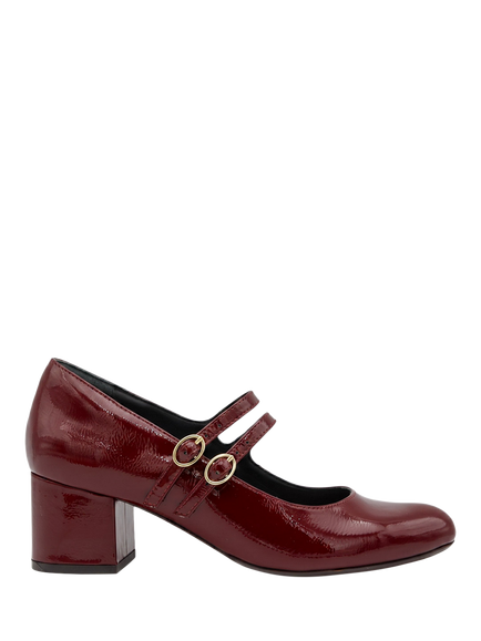 Jones Bootmaker Xanthi Patent Leather Heeled Mary Janes, Burgundy, Burgundy