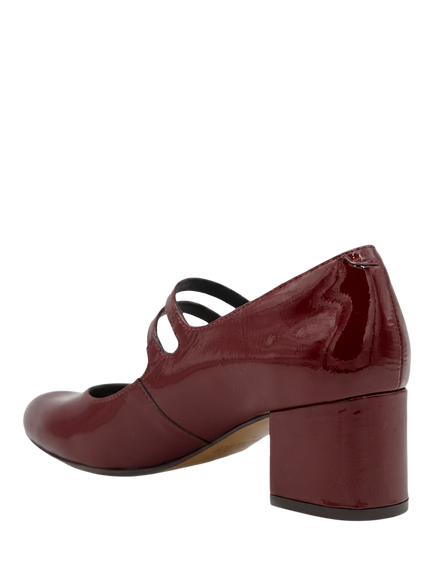 Jones Bootmaker Xanthi Patent Leather Heeled Mary Janes, Burgundy - view 2, Burgundy