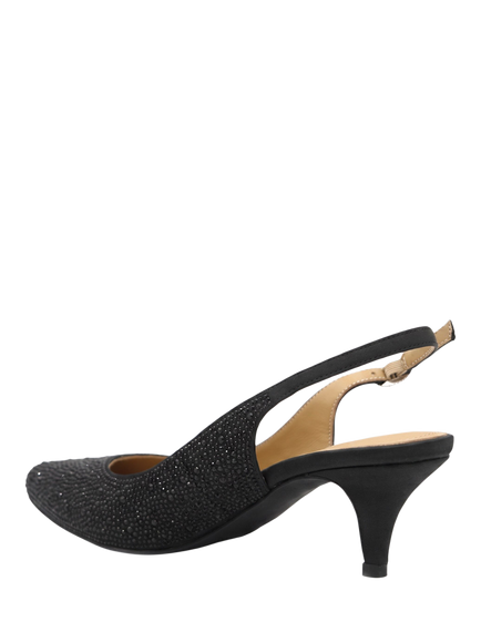 Jones Bootmaker Xosha Sparkle Slingback Court Shoes - view 2, Black