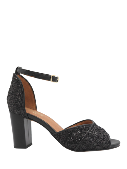 Jones Bootmaker Yasmina Embellished Block Heel Court Shoes, Black
