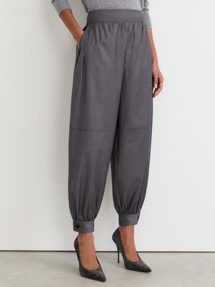 Reiss Neave Cuffed Balloon Leg Trousers, Grey, Grey