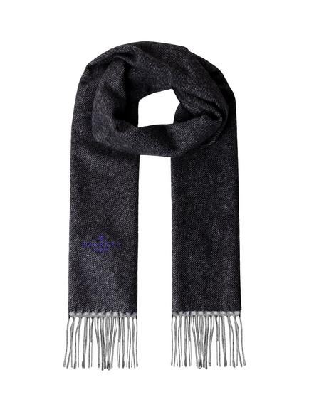 Hackett London Twill Wool Rich with Cashmere Scarf, College Grey