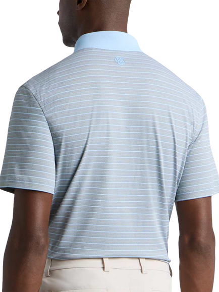 G/FORE Herringbone Stripe Tech Jersey Polo Shirt, Pine/Baja - view 2, Pine/Baja