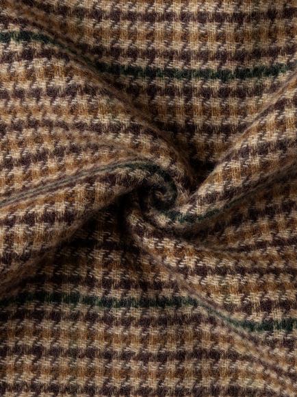 Hackett London Dogtooth Wool Rich with Cashmere Scarf - view 2, Hunter Green