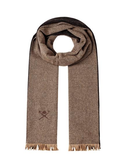 Hackett London Logo Fringe Scarf, Taupe Beige