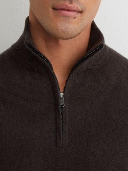 Reiss Royal Funnel Neck Cashmere Jumper, Chocolate Melange - view 2, Chocolate Melange