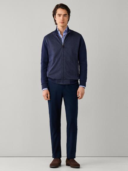 Hackett London Prince- of-Wales Hybrid Full Zip Sweat Jacket, Old Navy - view 2, Old Navy