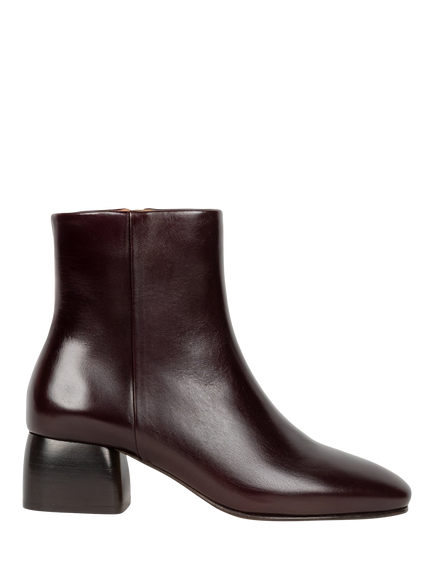 Bobbies Janis Leather Block Heel Ankle Boots, Cabernet, Cabernet