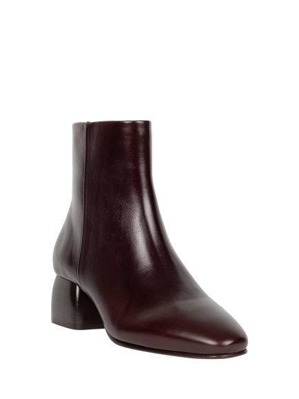 Bobbies Janis Leather Block Heel Ankle Boots, Cabernet - view 2, Cabernet